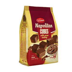 5310345005567 – Vincinni – Napolitan Choco cubes 220g cocoa